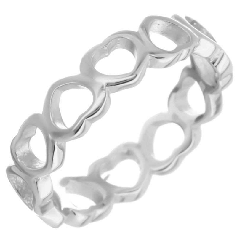 Ezüst gyűrű - karikagyűrű, szív | Argento-ekszer.hu