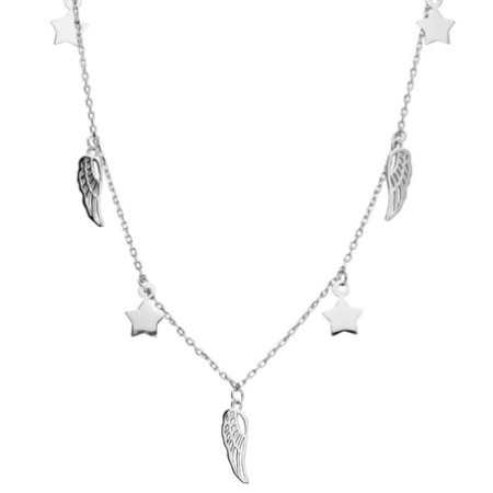 Ezüst nyaklánc - angyalszárny, csillag, hossza 43 - 46 cm | Argento-ekszer.hu