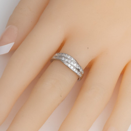 Ezüst gyűrű - átlátszó kerek cirkóniák | Argento-ekszer.hu