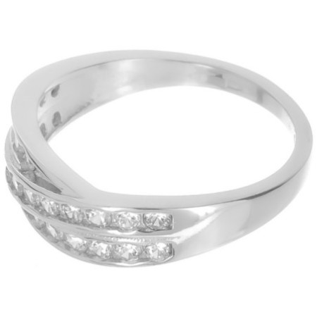 Ezüst gyűrű - átlátszó kerek cirkóniák | Argento-ekszer.hu