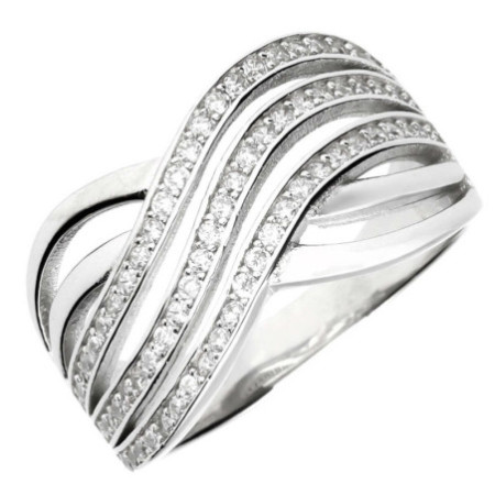 Ezüst gyűrű - átlátszó kerek cirkóniák | Argento-ekszer.hu