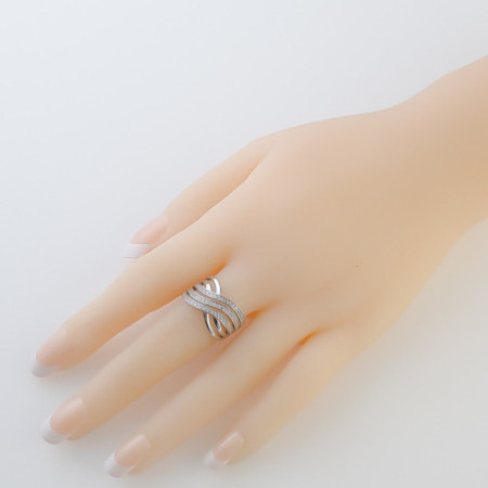 Ezüst gyűrű - átlátszó kerek cirkóniák | Argento-ekszer.hu