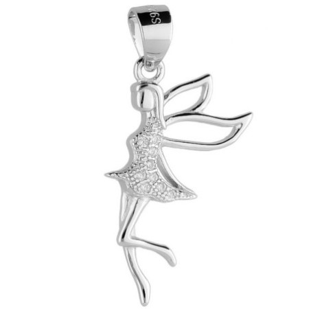 Ezüst medál - tündér, átlátszó kerek cirkóniák | Argento-ekszer.hu