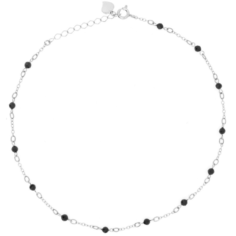 Ezüst bokalánc - golyó, fekete golyó alakú cirkóniák | Argento-ekszer.hu Ezüst bokalánc - golyó, fekete golyó alakú cirkóniák | Argento-ekszer.hu