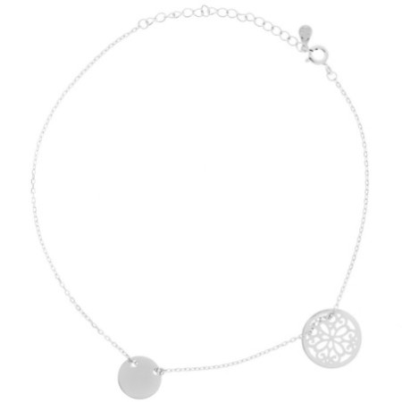 Ezüst bokalánc - kör, az élet virága, hossza 22 - 26 cm | Argento-ekszer.hu