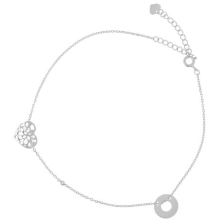 Ezüst bokalánc - szív, kör, hossza 22 - 26 cm | Argento-ekszer.hu