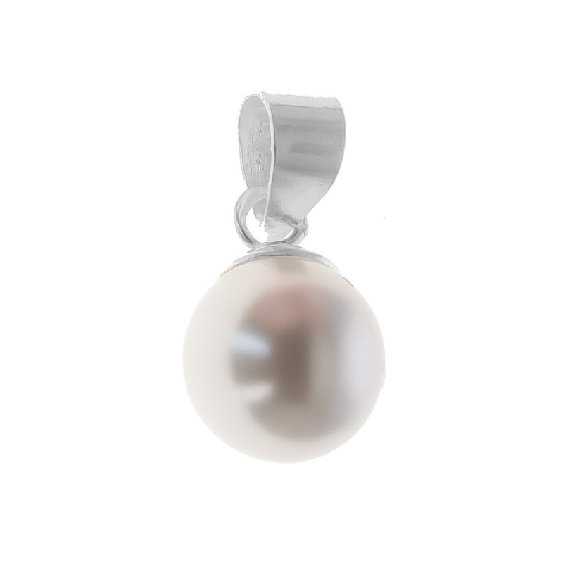 Ezüst medál - golyó, fehér golyó alakú műgyöngy | Argento-ekszer.hu Ezüst medál - golyó, fehér golyó alakú műgyöngy | Argento-ekszer.hu