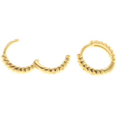 Aranyozott ezüst karika fülbevaló - kicsi karikák, átmérője 13 mm | Argento-ekszer.hu