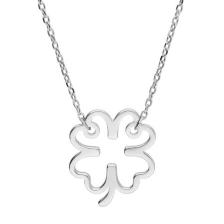 Ezüst nyaklánc - négylevelű lóhere, hossza 43 - 46 cm | Argento-ekszer.hu