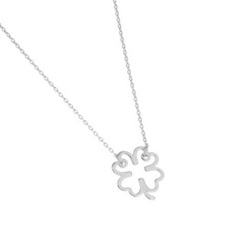 Ezüst nyaklánc - négylevelű lóhere, hossza 43 - 46 cm | Argento-ekszer.hu