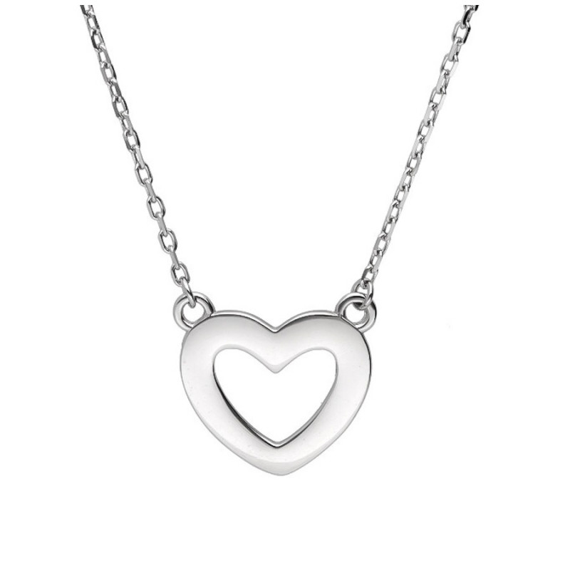 Ezüst nyaklánc - szív, hossza 42 - 45 cm | Argento-ekszer.hu