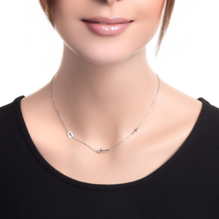 Ezüst nyaklánc - kereszt, hossza 43 - 46 cm | Argento-ekszer.hu