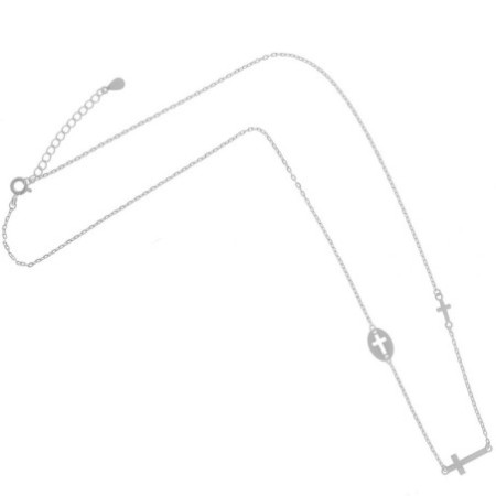 Ezüst nyaklánc - kereszt, hossza 43 - 46 cm | Argento-ekszer.hu