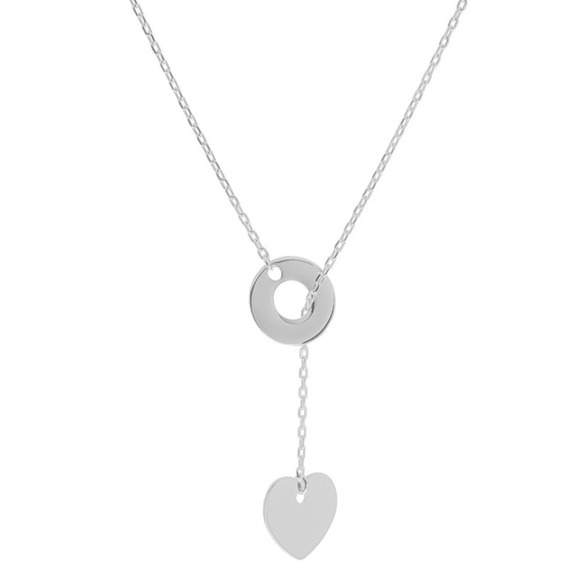 Ezüst nyaklánc - szív, hossza 43 - 46 cm | Argento-ekszer.hu