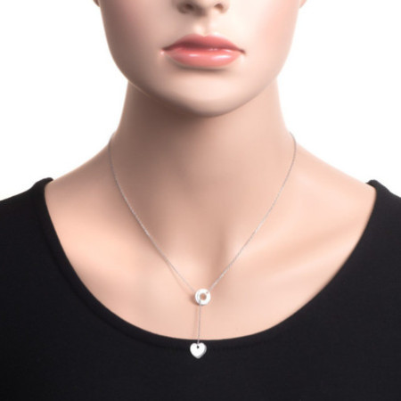 Ezüst nyaklánc - szív, hossza 43 - 46 cm | Argento-ekszer.hu