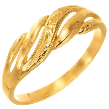 Aranyozott ezüst gyűrű - kézi gravírozással | Argento-ekszer.hu