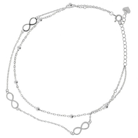 Ezüst bokalánc - végtelen, golyó, hossza 22 - 26 cm | Argento-ekszer.hu
