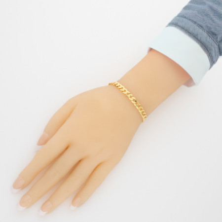 Aranyozott ezüst karkötő - Pancer minta, szélessége 6 mm | Argento-ekszer.hu