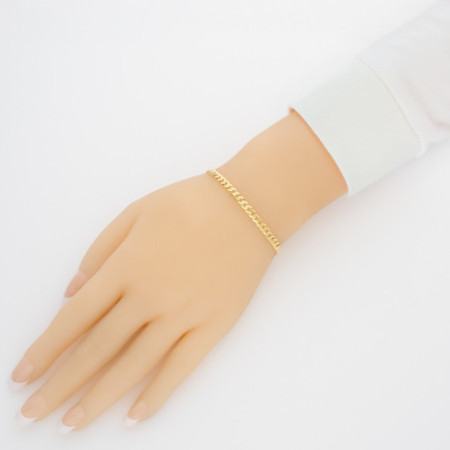 Aranyozott ezüst karkötő - Pancer minta, szélessége 4 mm | Argento-ekszer.hu