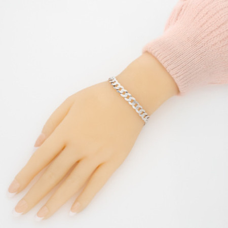 Ezüst karkötő - Pancer minta, szélessége 7,8 mm | Argento-ekszer.hu