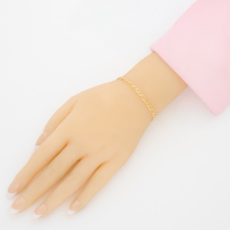 Aranyozott ezüst karkötő - Figaruchi minta, szélessége 3 mm | Argento-ekszer.hu