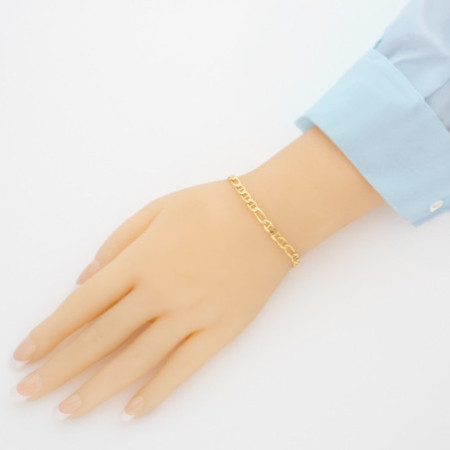 Aranyozott ezüst karkötő - Figaruchi minta, szélessége 5 mm | Argento-ekszer.hu