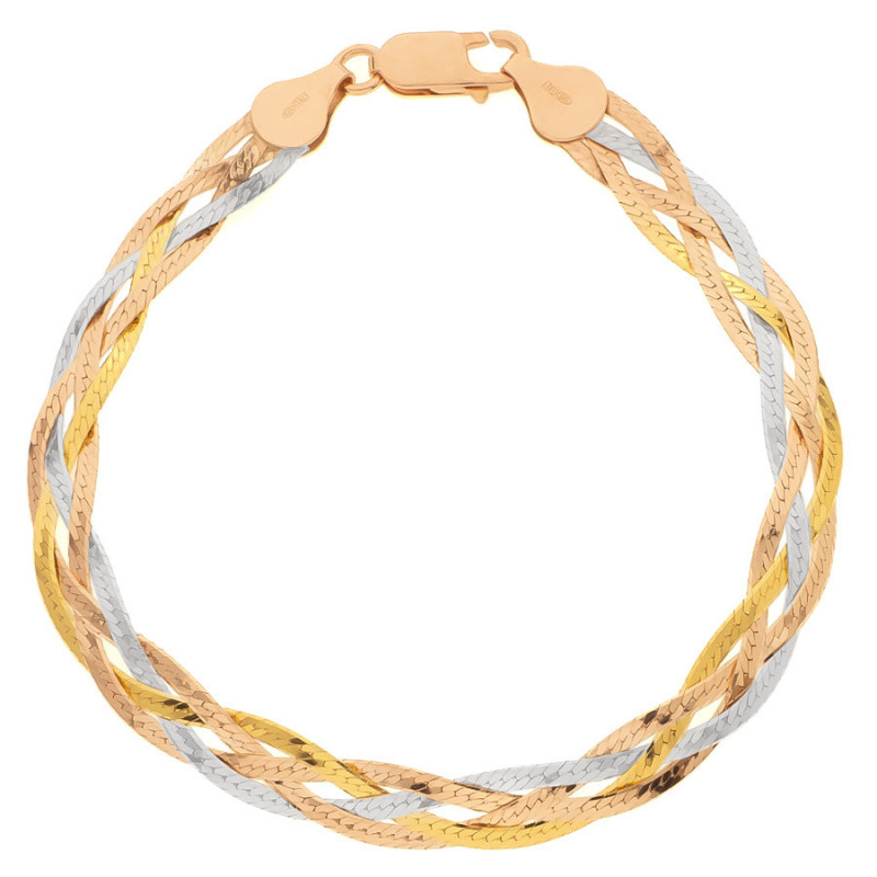 Kombinált ezüst karkötő - szélessége 7 mm | Argento-ekszer.hu