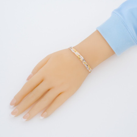 Kombinált ezüst karkötő - szélessége 7 mm | Argento-ekszer.hu
