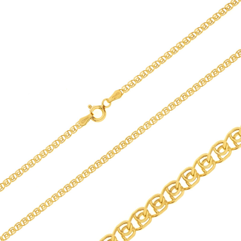 Aranyozott ezüst lánc - Love minta, szélessége 2,5 mm | Argento-ekszer.hu Aranyozott ezüst lánc - Love minta, szélessége 2,5 mm | Argento-ekszer.hu