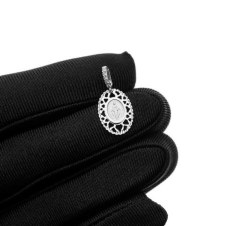 Fehérarany medál Csodás érem - átlátszó kerek cirkóniák | Argento-ekszer.hu