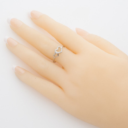 Ezüst gyűrű - szív, átlátszó kerek cirkóniák | Argento-ekszer.hu