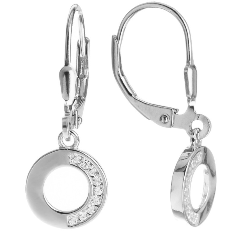 Ezüst fülbevaló - átlátszó kerek cirkóniák | Argento-ekszer.hu Ezüst fülbevaló - átlátszó kerek cirkóniák | Argento-ekszer.hu