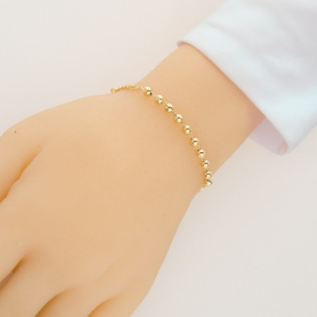 Aranyozott ezüst karkötő rózsafüzér - 1 tized, kereszt, Csodás érem, hossza 18 - 24 cm | Argento-ekszer.hu