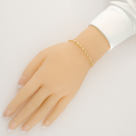 Aranyozott ezüst karkötő rózsafüzér - 1 tized, kereszt, Csodás érem, hossza 18 - 24 cm | Argento-ekszer.hu
