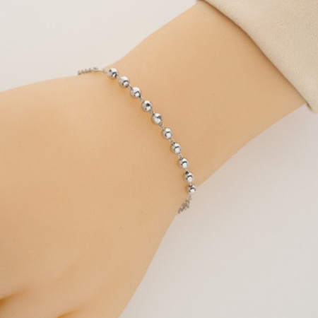 Ezüst karkötő rózsafüzér - 1 tized, kereszt, Csodás érem, hossza 18 - 24 cm | Argento-ekszer.hu