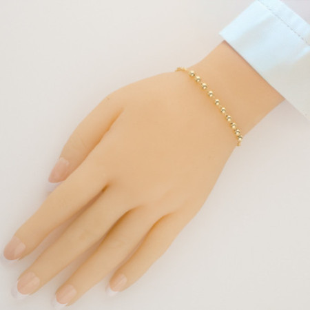 Aranyozott ezüst karkötő rózsafüzér - 1 tized, kereszt, Csodás érem, hossza 18 - 24 cm | Argento-ekszer.hu