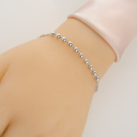 Ezüst karkötő rózsafüzér - 1 tized, kereszt, Csodás érem, hossza 18 - 24 cm | Argento-ekszer.hu