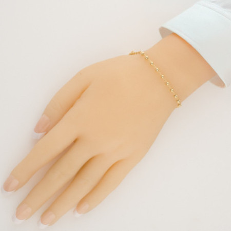 Aranyozott ezüst karkötő rózsafüzér - 1 tized, kereszt, Csodás érem, hossza 17 - 23 cm | Argento-ekszer.hu
