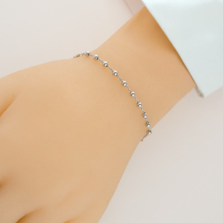 Ezüst karkötő rózsafüzér - 1 tized, kereszt, Csodás érem, hossza 18 - 24 cm | Argento-ekszer.hu