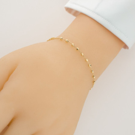 Aranyozott ezüst karkötő rózsafüzér - 1 tized, kereszt, Csodás érem, hossza 18 - 24 cm | Argento-ekszer.hu