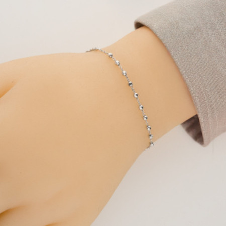Ezüst karkötő rózsafüzér - 1 tized, kereszt, Csodás érem, hossza 18 - 24 cm | Argento-ekszer.hu