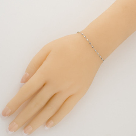 Ezüst karkötő rózsafüzér - 1 tized, kereszt, Csodás érem, hossza 18 - 24 cm | Argento-ekszer.hu