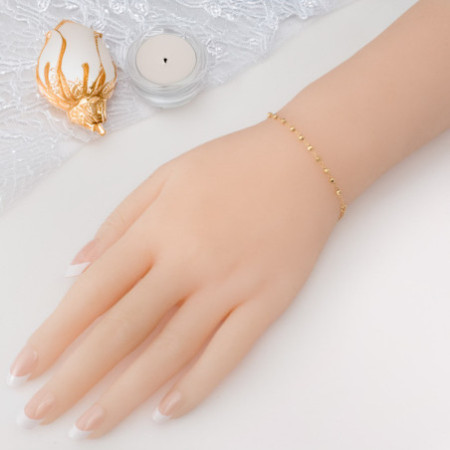 Aranyozott ezüst karkötő rózsafüzér - 1 tized, kereszt, Csodás érem, hossza 17 - 20 cm | Argento-ekszer.hu