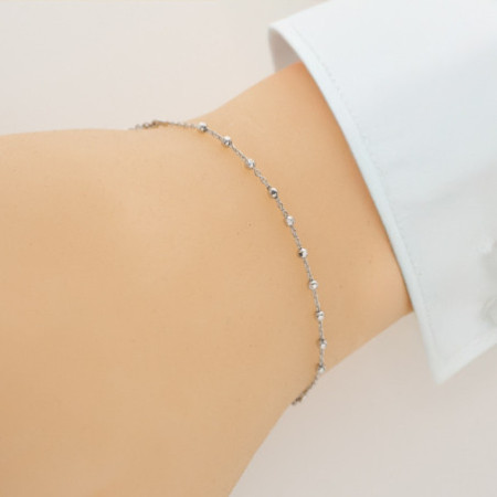 Aranyozott ezüst karkötő rózsafüzér - 1 tized, kereszt, Csodás érem, hossza 17 - 20 cm | Argento-ekszer.hu