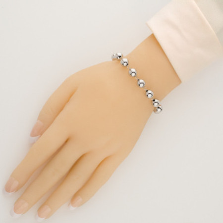 Ezüst karkötő rózsafüzér - 1 tized, kereszt Jézussal, Csodás érem, hossza 18 - 24 cm | Argento-ekszer.hu