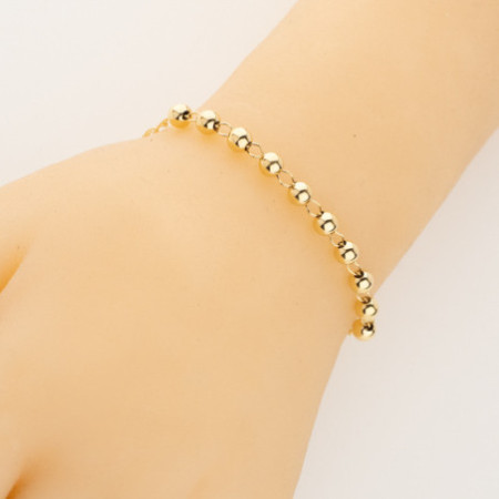 Aranyozott ezüst karkötő rózsafüzér - 1 tized, kereszt Jézussal, Csodás érem, hossza 17 - 22 cm | Argento-ekszer.hu
