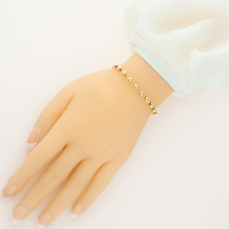 Aranyozott ezüst karkötő rózsafüzér - 1 tized, kereszt Jézussal, Csodás érem, hossza 17 - 22 cm | Argento-ekszer.hu