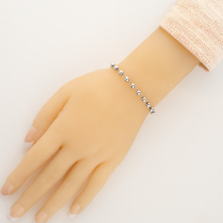 Ezüst karkötő rózsafüzér - 1 tized, kereszt Jézussal, Csodás érem, hossza 16 - 23 cm | Argento-ekszer.hu