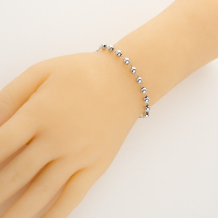 Ezüst karkötő rózsafüzér - 1 tized, kereszt Jézussal, Csodás érem, hossza 17 - 19 cm | Argento-ekszer.hu