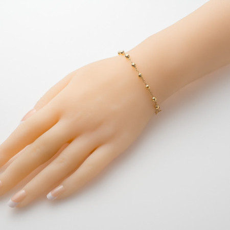 Aranyozott ezüst karkötő rózsafüzér - 1 tized, kereszt, Csodás érem, hossza 18 - 20 cm | Argento-ekszer.hu
